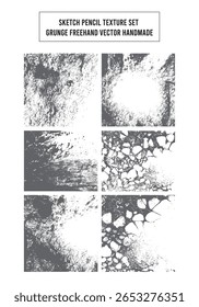 Conjunto de textura de boceto de lápiz dibujado a mano Freehand Grunge Chalk Scribble Vector Pack