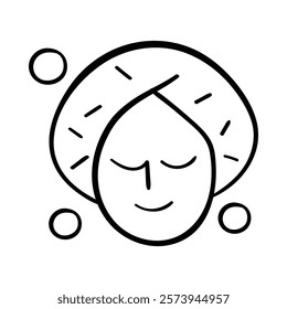 Hand-Drawn Personal Care Icon. A vibrant spa and wellness illustration for beauty branding.