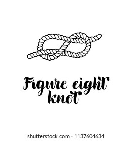 Hand-drawn picture of a sheet bend made in vector. Hand lettering. For a logo, visual material, poster or educational purpose. Isoleted.