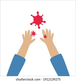 
hand-drawn pictures on a white background coronavirus, washing hands, soap, virus, hands