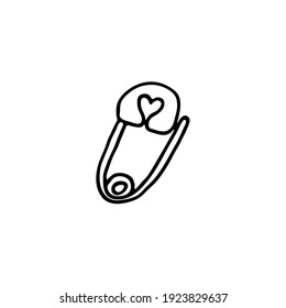 Pin dibujado a mano. Imagen de doodle para varios diseños.