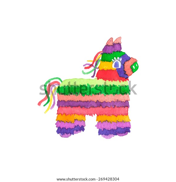 Handdrawn Pinata Real Watercolor Drawing Vector Stock Vector (Royalty ...