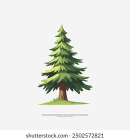 Hand-drawn pine tree illustration with detailed branches, leaf. Rustic and nature-inspired sketch, perfect for Christmas, outdoor, woodland-themed design projects. Ideal for logos, background, decor.