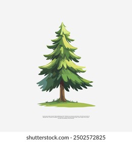 Hand-drawn pine tree illustration with detailed branches, leaf. Rustic and nature-inspired sketch, perfect for Christmas, outdoor, woodland-themed design projects. Ideal for logos, background, decor.
