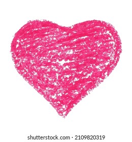 Hand-drawn pink heart isolated on white background. Vector illustration. Can be used for cards, typography, labels.