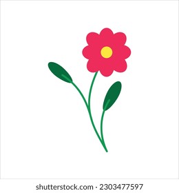 Hand-drawn pink or magenta flower vector illustration