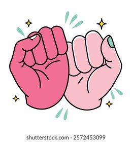 Hand-Drawn Pinky Promise Concept – Symbolizing Trust and Friendship

