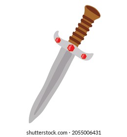 Hand-drawn pirate iron dagger. Vector illustration in doodle style