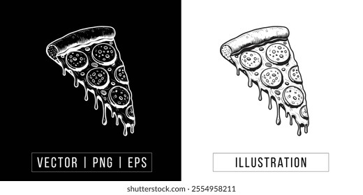 Hand-Drawn Pizza Illustrations: Creative, Rustic, and Perfect for Your Designs
