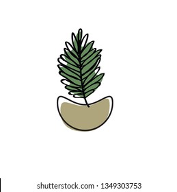handdrawn Plant in Pot