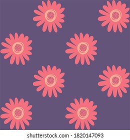 Hand-drawn plant seamless pattern, botany, flowers, leaves and plants, perfect for drawing on fabric or interior decoration