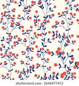 Hand-drawn plants seamless pattern print design. Vector illustration design for fashion fabrics, textile graphics and prints.