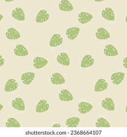 hand-drawn plants, simple small flowers. Flowers Branches and Leaves Repeating Seamless pattern hand-drawn with tropical leaves. floral seamless pattern with leaves The geometric pattern