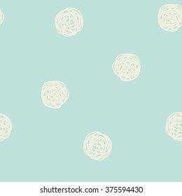 Hand-drawn polka dot seamless pattern