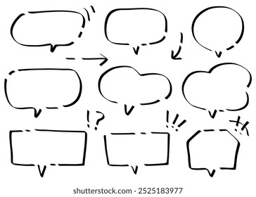 Conjunto de bolhas de fala de design pop desenhado à mão