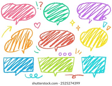Hand-drawn pop design speech bubble set