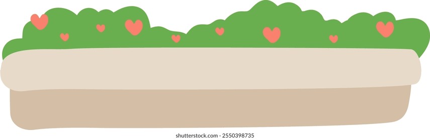 Handdrawn Pot With Blooming Plant Vector Illustration