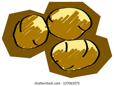Hand-drawn potatoes graphics