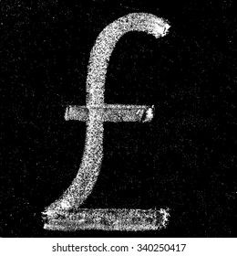 Hand-drawn Pound sign on chalkboard. Elements for your design.