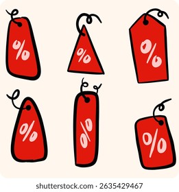 Hand-getrokken prijskaartje of Sale Label Doodle
