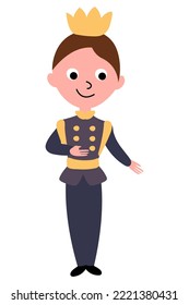 Hand-drawn prince. White background, isolate. Vector illustration.