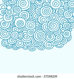 Hand-Drawn Psychedelic Abstract Groovy Doodle Circles- Vector Illustration
