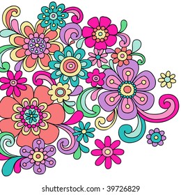 Hand-Drawn Psychedelic Abstract Paisley Doodle Vector Illustration