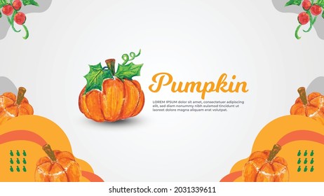 Handdrawn Pumpkin Background with Modern Style