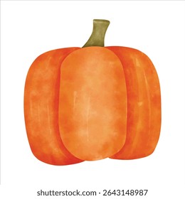 Hand-drawn pumpkin illustration with soft textures and a warm, inviting feel — ideal for dessert lovers and design projects.