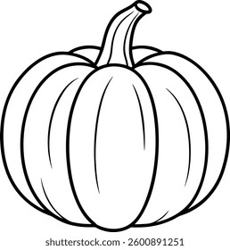 Hand-Drawn Pumpkin Outline Vector – Perfect for Fall, Halloween, and Thanksgiving Designs