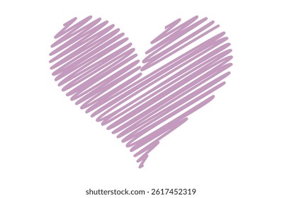 Hand-drawn Purple Heart with Diagonal Lines Illustration
