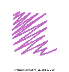 Handgezeichneter violetter Zitatrahmen mit fett gestreiften Stiften und pastellfarbenen Kritzeltexturen. Eine rechteckige Skizzengrafik dient als Hintergrund oder Hervorhebung für Illustration und Text.