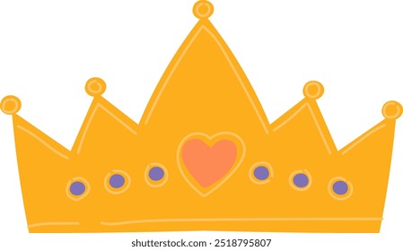 Ilustração de vetor de coroa de rainha desenhada à mão