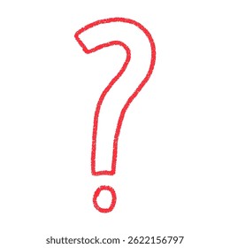 Hand-drawn question mark icon with sketch-style details. Curious doodle symbol for FAQ sections or inquiry prompts. Flat vector illustration isolated on white background.