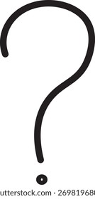 Doodle de contorno de signo de interrogación dibujado a mano