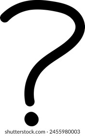 Hand-Drawn Question Mark Silhouette. This vector illustration presents a hand-drawn question mark silhouette, adding an element of curiosity and intrigue to your website or various design projects. 