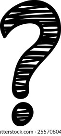Hand-Drawn Question Mark Symbol with Striped Texture
