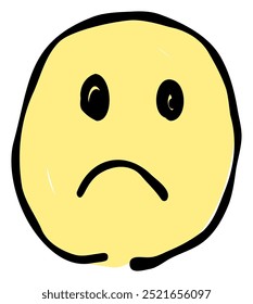 A hand-drawn questioning face emoji. Features a simple and cute yellow-based design. Stylish and versatile for various scenes.