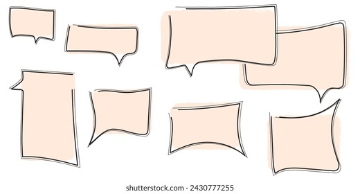 Hand-drawn quote bubbles collection. Vector illustrations
