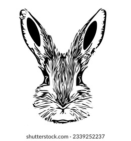Hand-drawn rabbit easter bunny vector 
