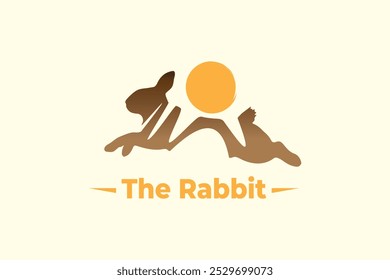 Hand-drawn rabbit and sunrise logo