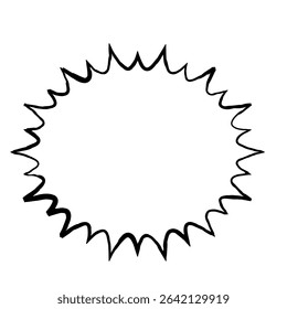Hand-drawn Radiating Speech Bubble – Shout or Surprise Comic Frame Illustration