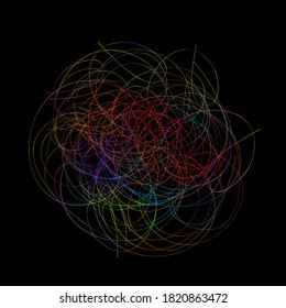 Hand-drawn rainbow circles. line pen doodle. Vector illustration