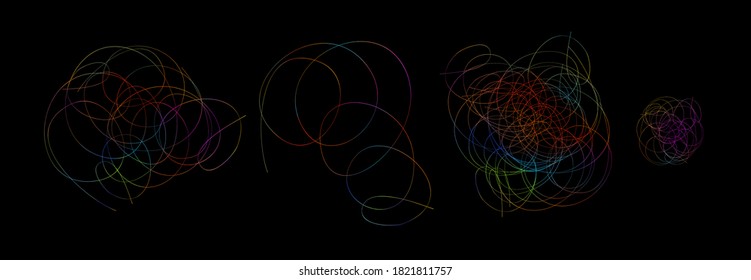 Handgezeichnete Regenbogenkreise. Doodle des Pens. Vektorgrafik
