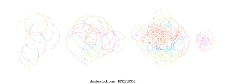 Hand-drawn rainbow circles. line pen doodle. Vector illustration