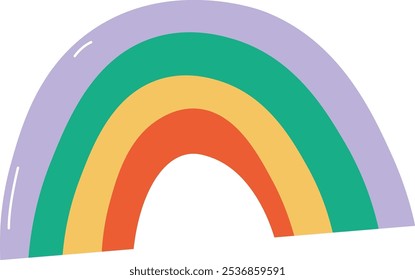 Handdrawn Rainbow Illustration Vector Illustration