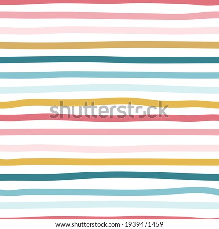 Hand-Drawn Rainbow Striped Vector Seamless Pattern Background