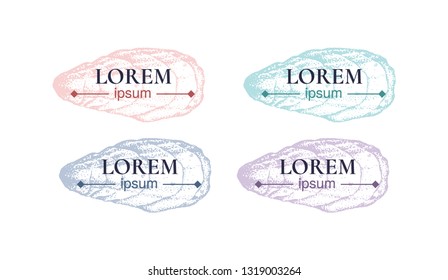 Hand-drawn realistic oyster logo. Vector. Isolated on background. Idea of restaurant logo or stickers.