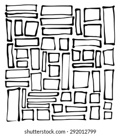 hand-drawn rectangle and square shapes over white