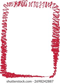 Um quadro retangular desenhado à mão com linhas rabiscadas em estilo áspero. A borda é irregular e dinâmica, criando um efeito artístico. Ilustração de vetor de desenhos animados.